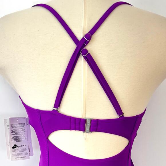 Athleta Kaimana Tankini Swim Top Underwire Purple 32D/DD Tall NWT - Picture 6 of 10